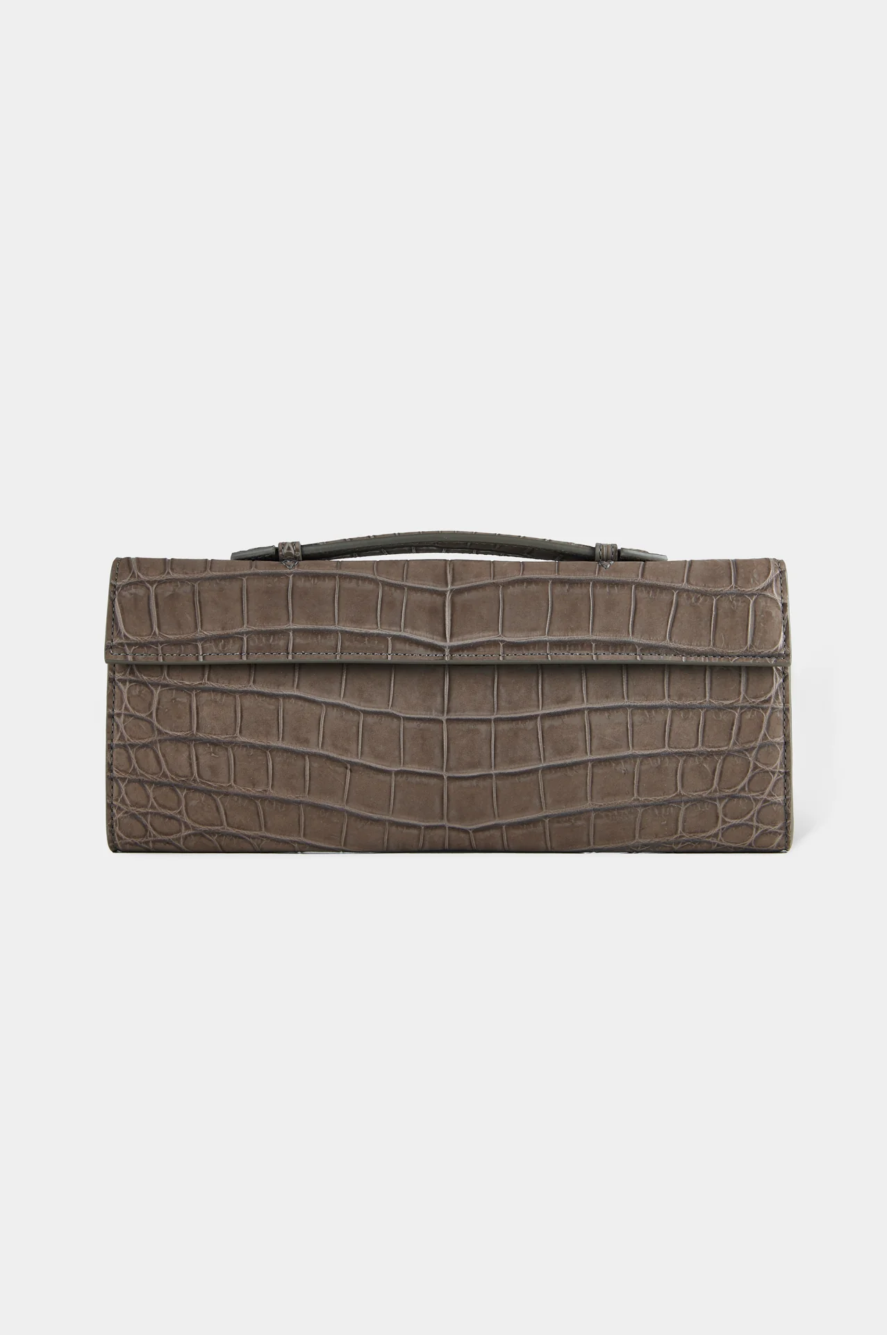 Marina De Golle Clutch Croco Velvet Brown